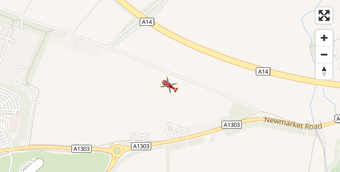 Flight route Air Ambulance Helicopter Fen Ditton - Fen Ditton, 17 August 2026, 18:31