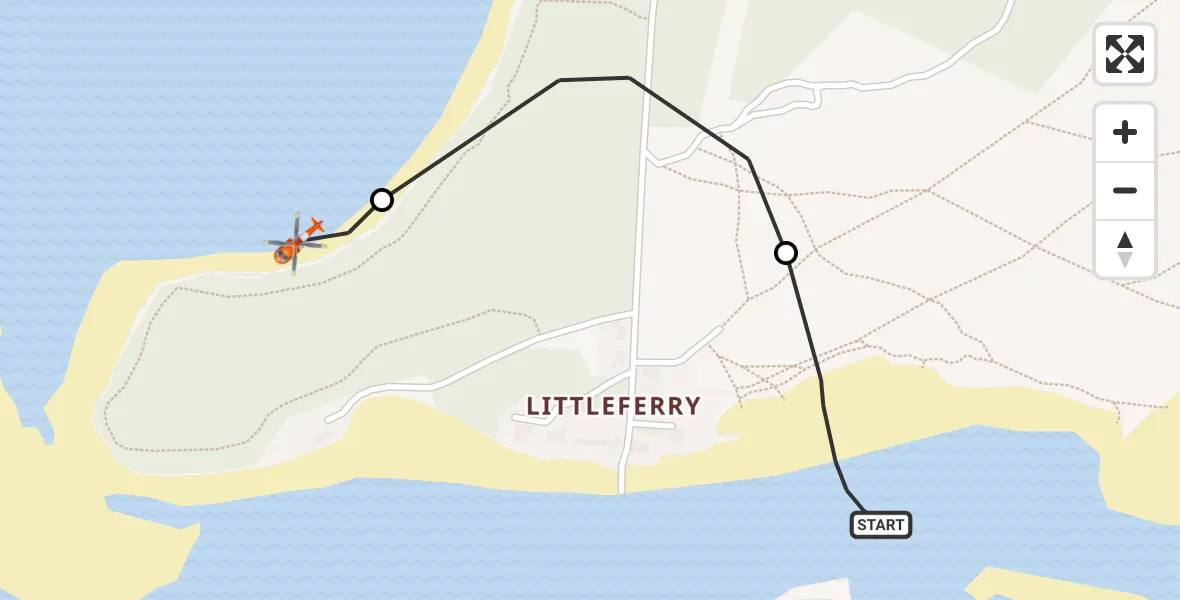 Flight route Coastguard Helicopter Loch Fleet - Loch Fleet, 18 August 2026, 07:00