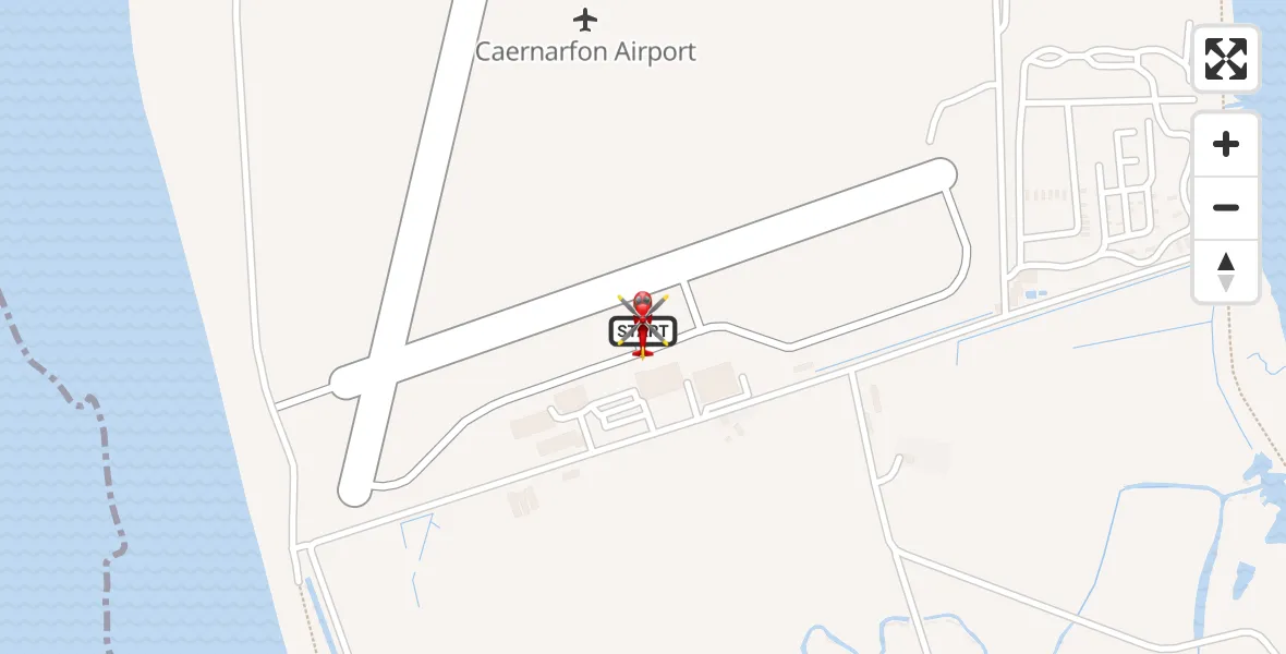 Flight route Air Ambulance Helicopter Caernarfon Airport - Caernarfon Airport, 18 August 2026, 08:33