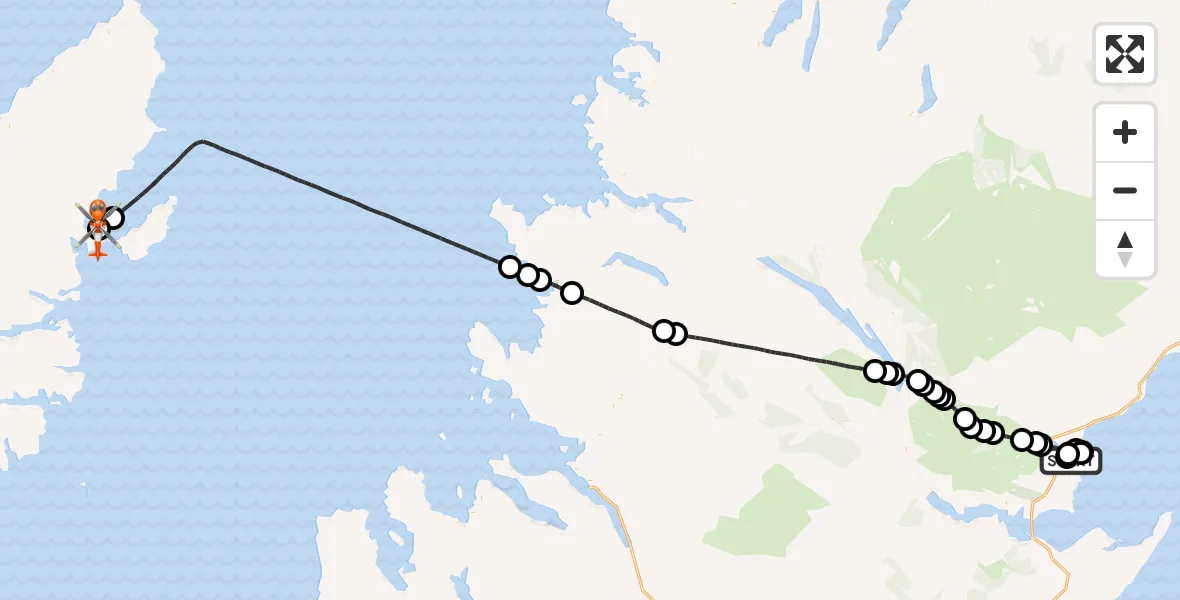 Flight route Coastguard Helicopter Loch Fleet - Stornoway Airport, 18 August 2026, 11:29