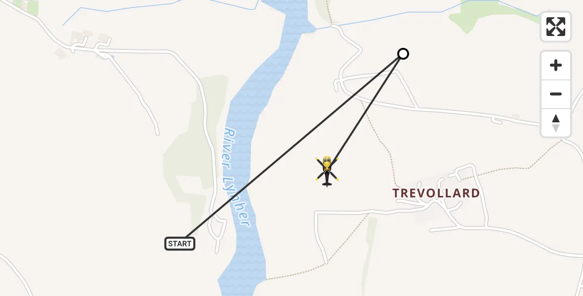 Flight route Police Helicopter Landrake with St Erney - Saltash, 18 August 2026, 15:54
