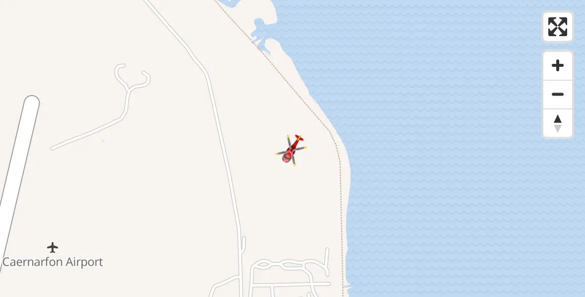 Flight route Air Ambulance Helicopter Caernarfon Airport - Caernarfon Airport, 18 August 2026, 16:46
