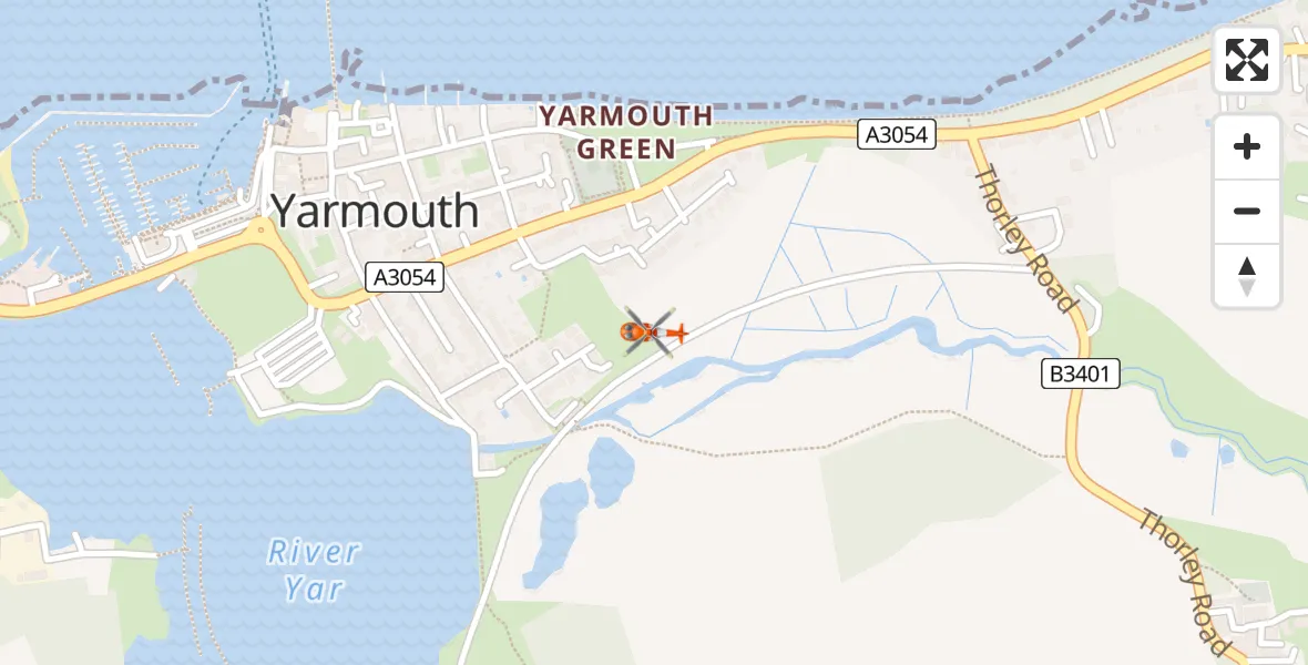 Flight route Coastguard Helicopter Yarmouth - Yarmouth, 18 August 2026, 18:16