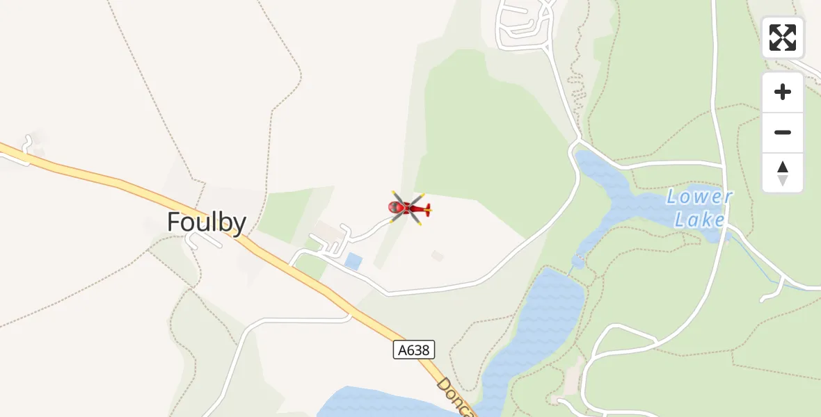 Flight route Air Ambulance Helicopter YAA Nostell Helicopter Port - YAA Nostell Helicopter Port, 18 August 2026, 19:45