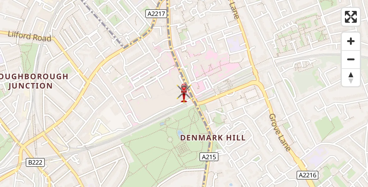 Flight route Air Ambulance Helicopter Kings College London Hospital - Kings College London Hospital, 18 August 2026, 20:28