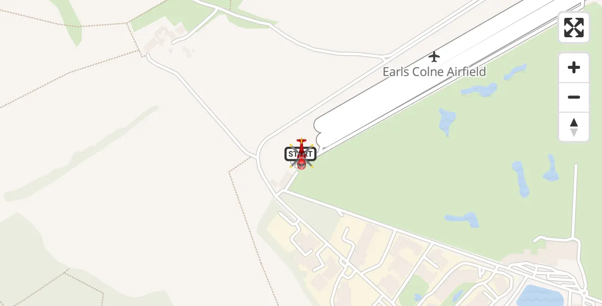 Flight route Air Ambulance Helicopter Earls Colne Airfield - Earls Colne Airfield, 19 August 2026, 09:06