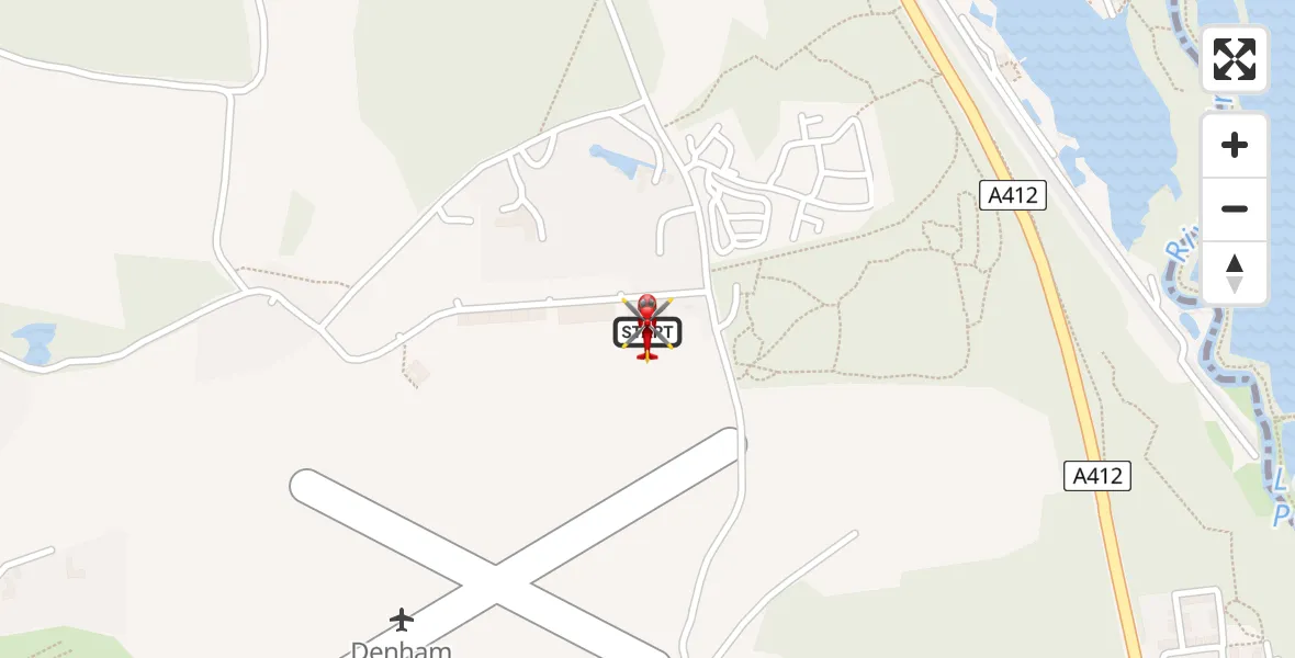 Flight route Air Ambulance Helicopter Denham Aerodrome - Denham Aerodrome, 19 August 2026, 11:44