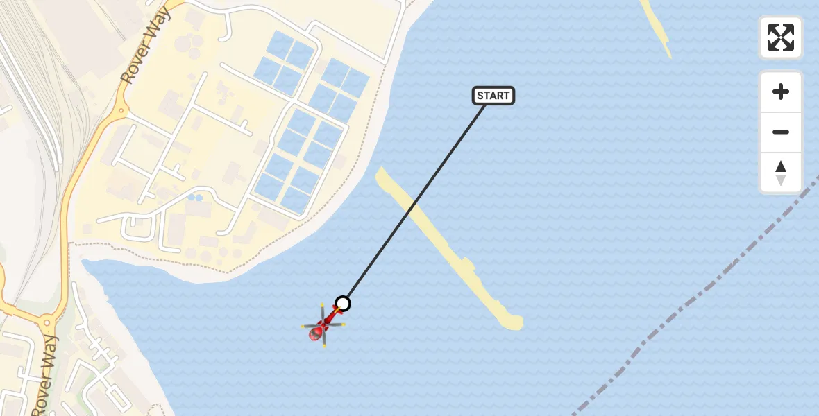 Flight route Air Ambulance Helicopter Pengam Green - Cardiff Heliport, 19 August 2026, 16:09