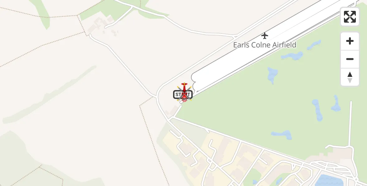 Flight route Air Ambulance Helicopter Earls Colne Airfield - Earls Colne Airfield, 20 August 2026, 07:25