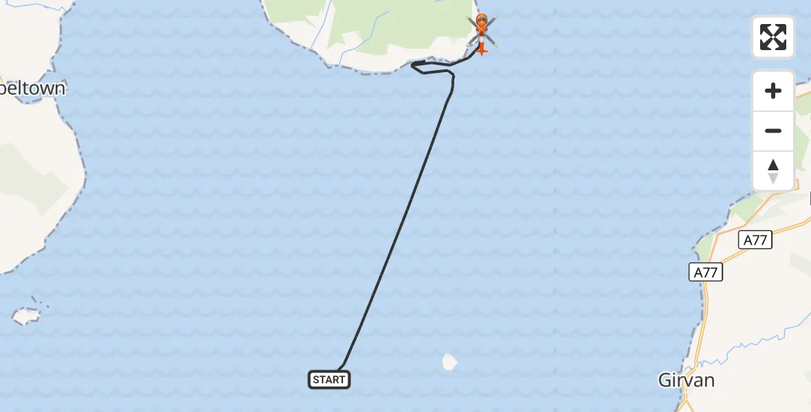 Flight route Coastguard Helicopter Inner Seas - Inner Seas, 20 August 2026, 09:37