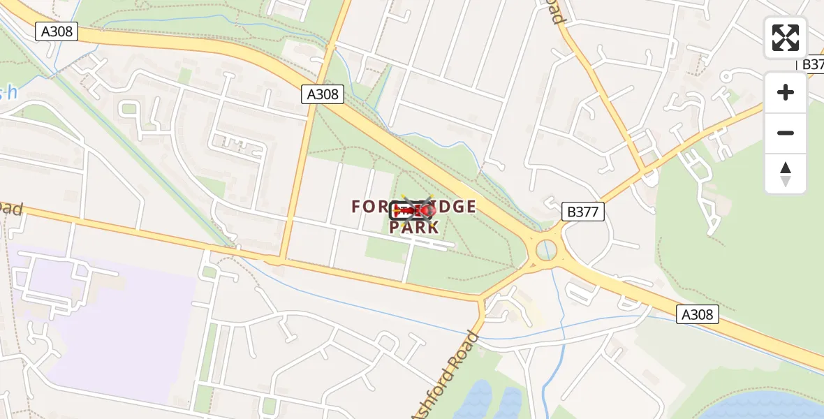 Flight route Air Ambulance Helicopter Staines-upon-Thames - Staines-upon-Thames, 20 August 2026, 11:02