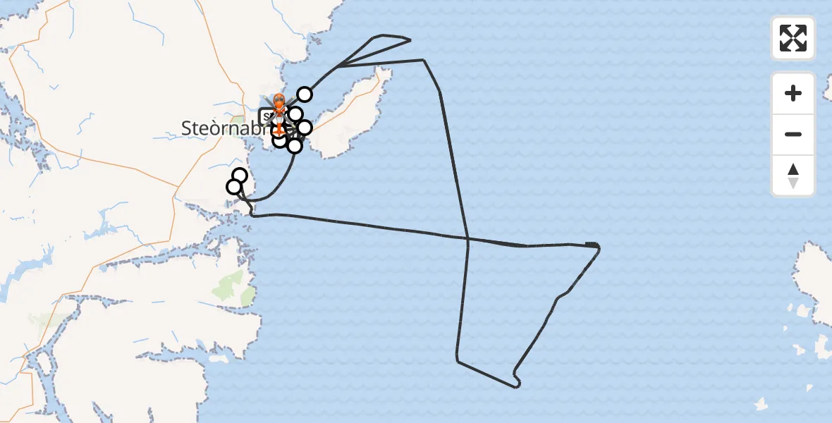Flight route Coastguard Helicopter Stornoway Airport - Stornoway Airport, 20 August 2026, 13:20