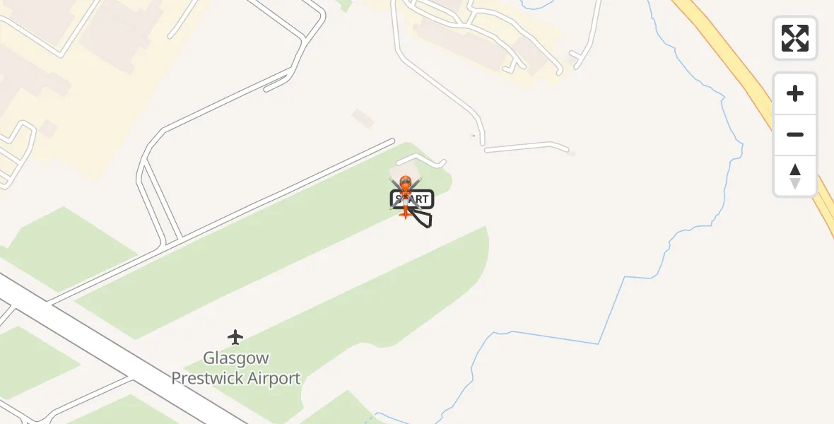 Flight route Coastguard Helicopter Glasgow Prestwick Airport - Glasgow Prestwick Airport, 20 August 2026, 13:53