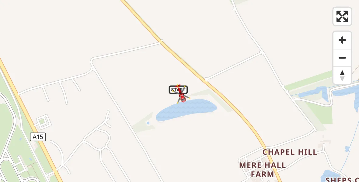Flight route Air Ambulance Helicopter North Kesteven - North Kesteven, 20 August 2026, 16:22