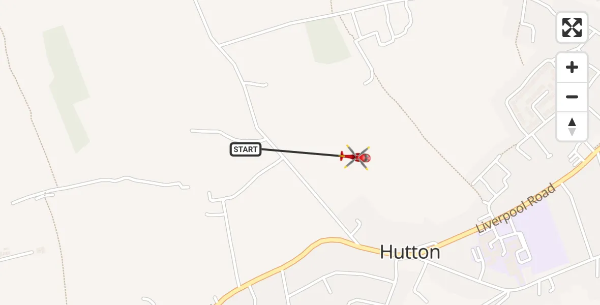 Flight route Air Ambulance Helicopter Hutton - Hutton, 20 August 2026, 16:24