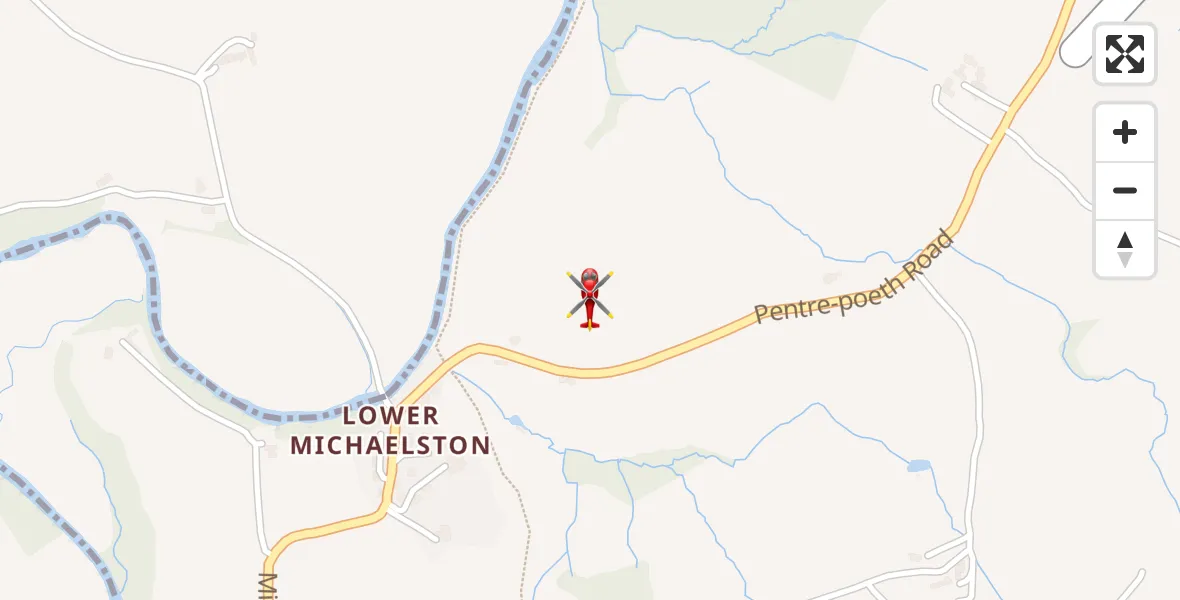 Flight route Air Ambulance Helicopter Rhiwderin - Rhiwderin, 20 August 2026, 18:40