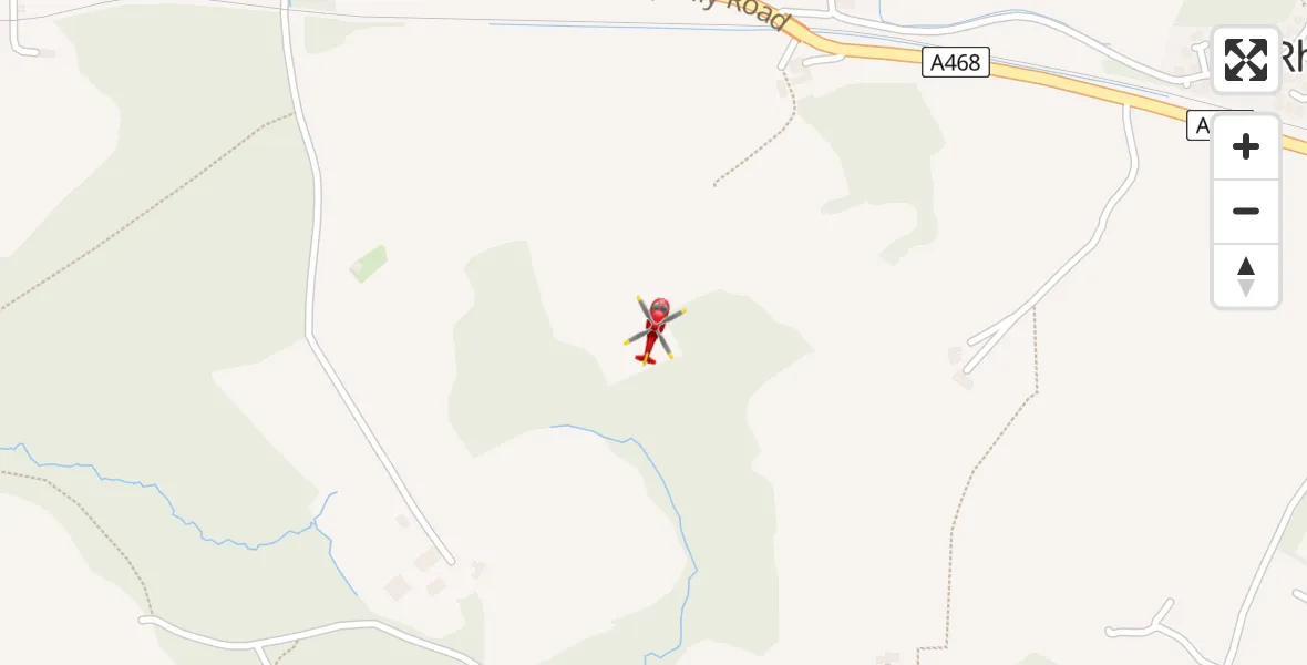 Flight route Air Ambulance Helicopter Rhiwderin - Rhiwderin, 20 August 2026, 18:52