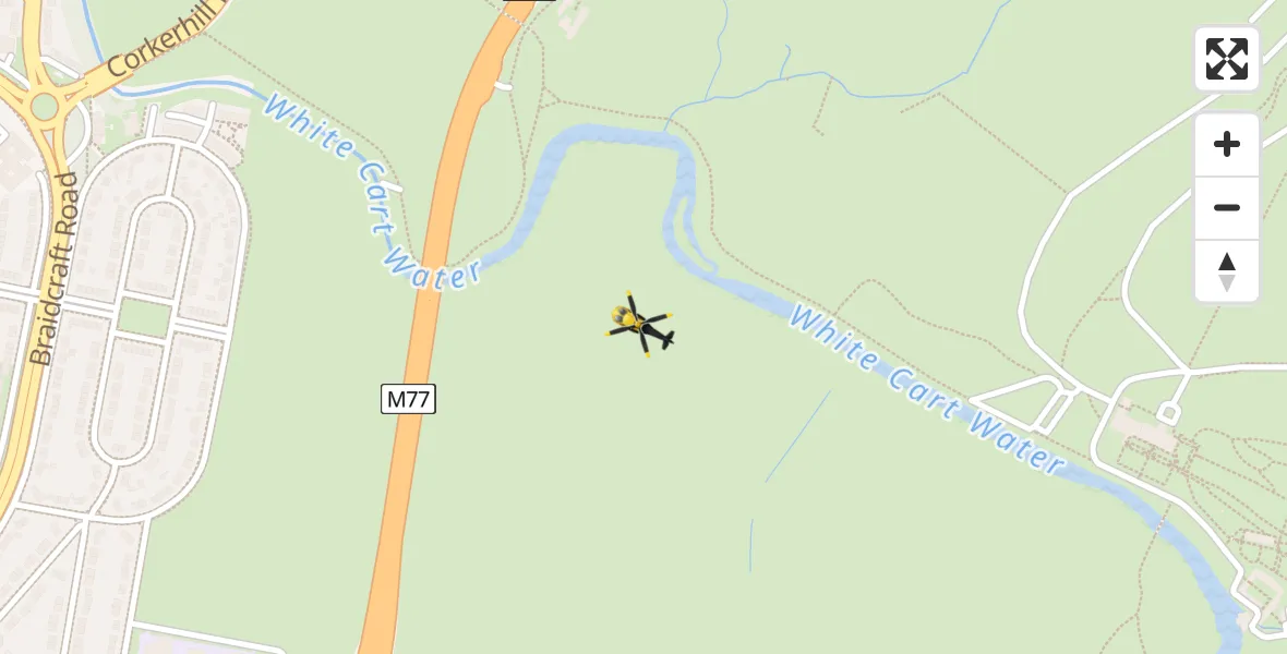 Flight route Police Helicopter Glasgow - Glasgow, 20 August 2026, 21:08