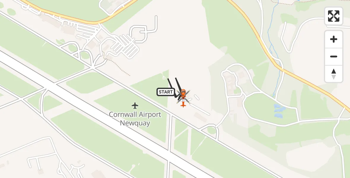 Flight route Coastguard Helicopter Cornwall Airport Newquay - Cornwall Airport Newquay, 21 August 2026, 07:53
