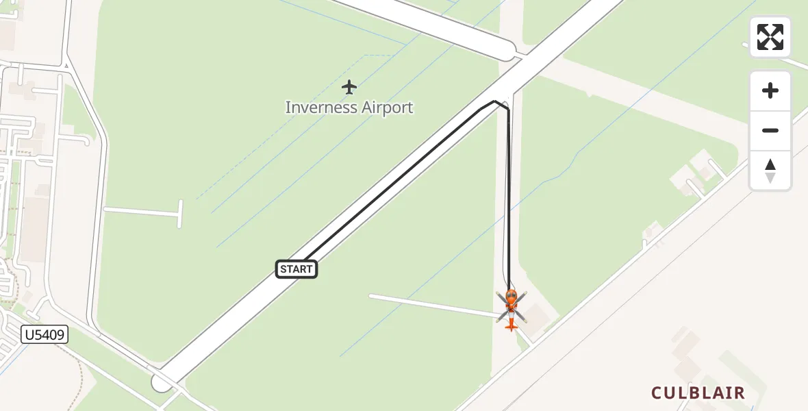Flight route Coastguard Helicopter Inverness Airport - Inverness Airport, 21 August 2026, 11:24