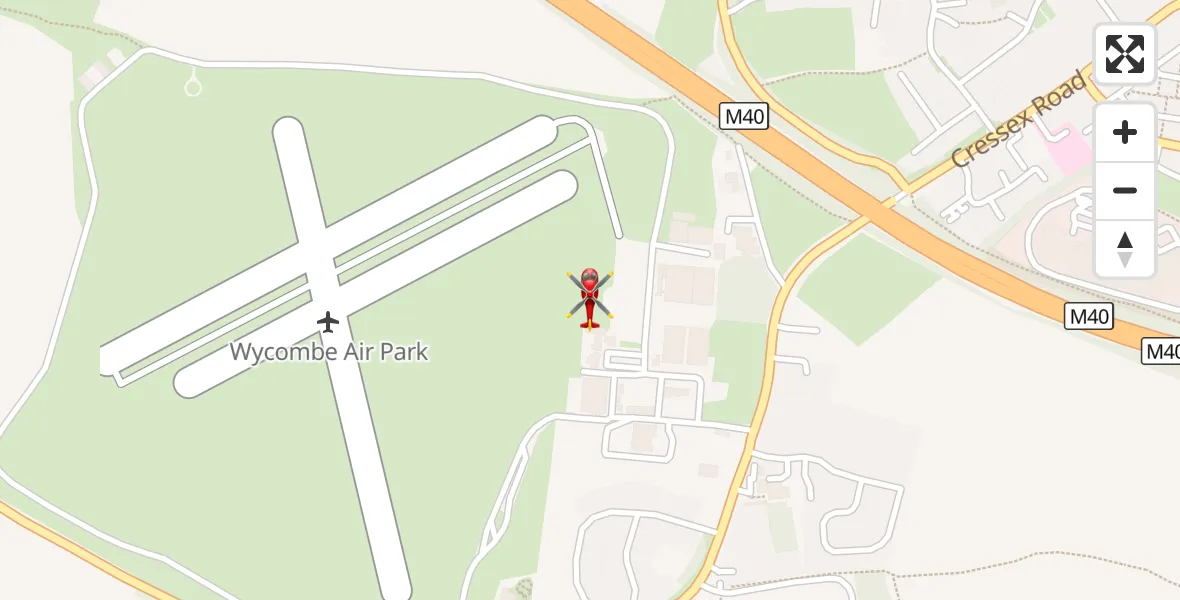 Flight route Air Ambulance Helicopter Wycombe Air Park - Wycombe Air Park, 21 August 2026, 12:06