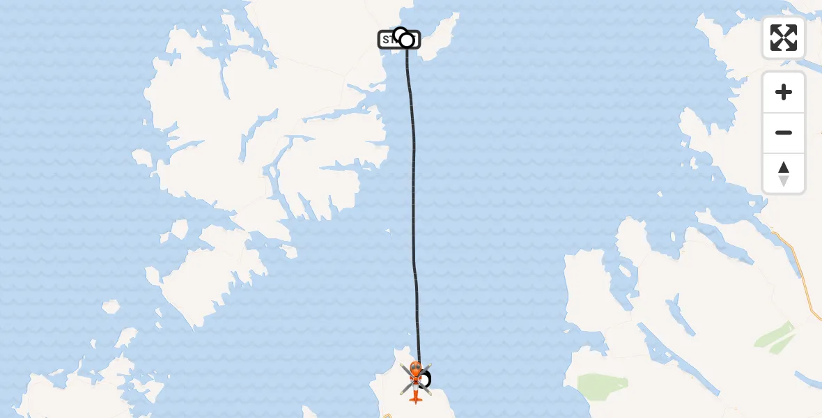 Flight route Coastguard Helicopter Stornoway Airport - Staffin - Stafainn, 21 August 2026, 12:35