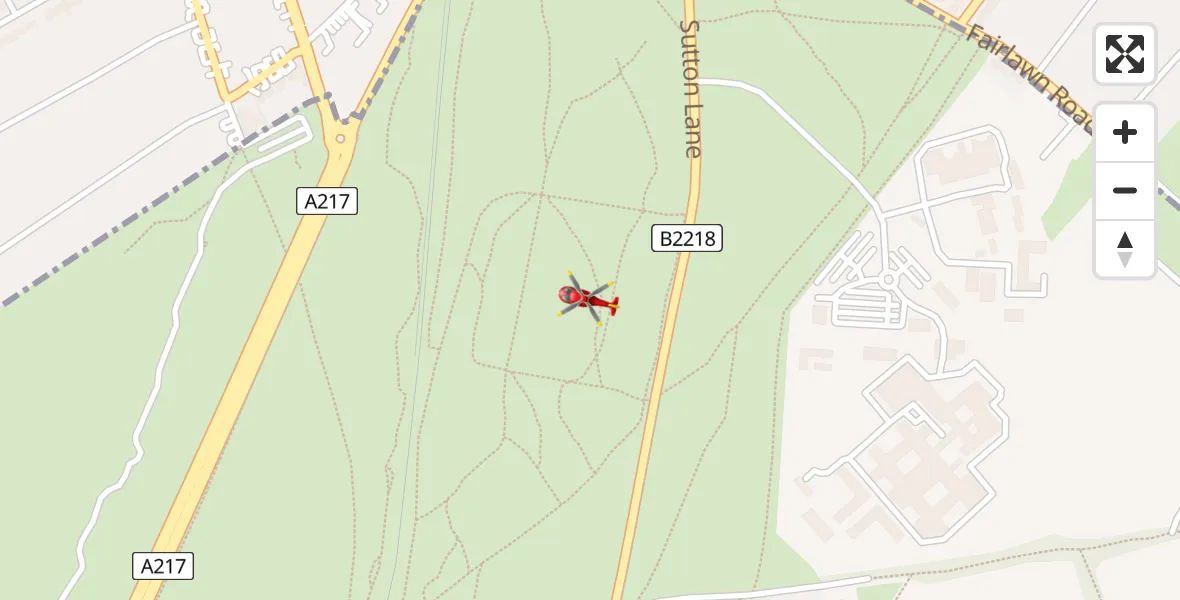 Flight route Air Ambulance Helicopter Reigate and Banstead - Reigate and Banstead, 21 August 2026, 12:41