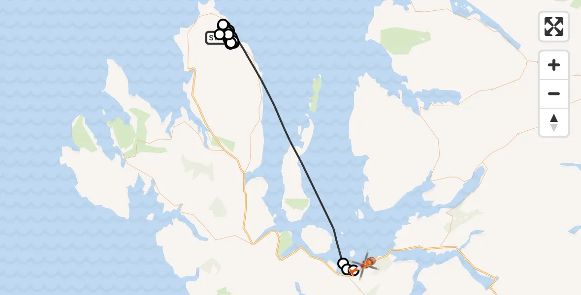 Flight route Coastguard Helicopter Staffin - Stafainn - Broadford Airstrip, 21 August 2026, 13:05