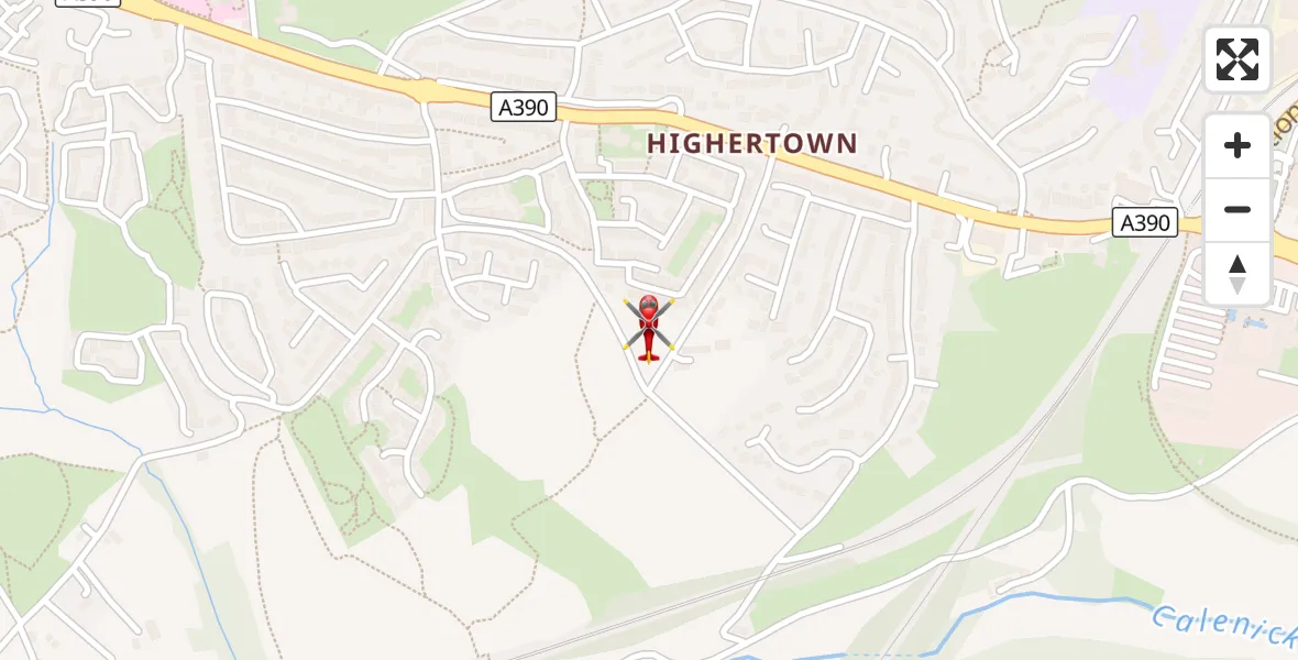 Flight route Air Ambulance Helicopter Truro - Truro, 21 August 2026, 14:36