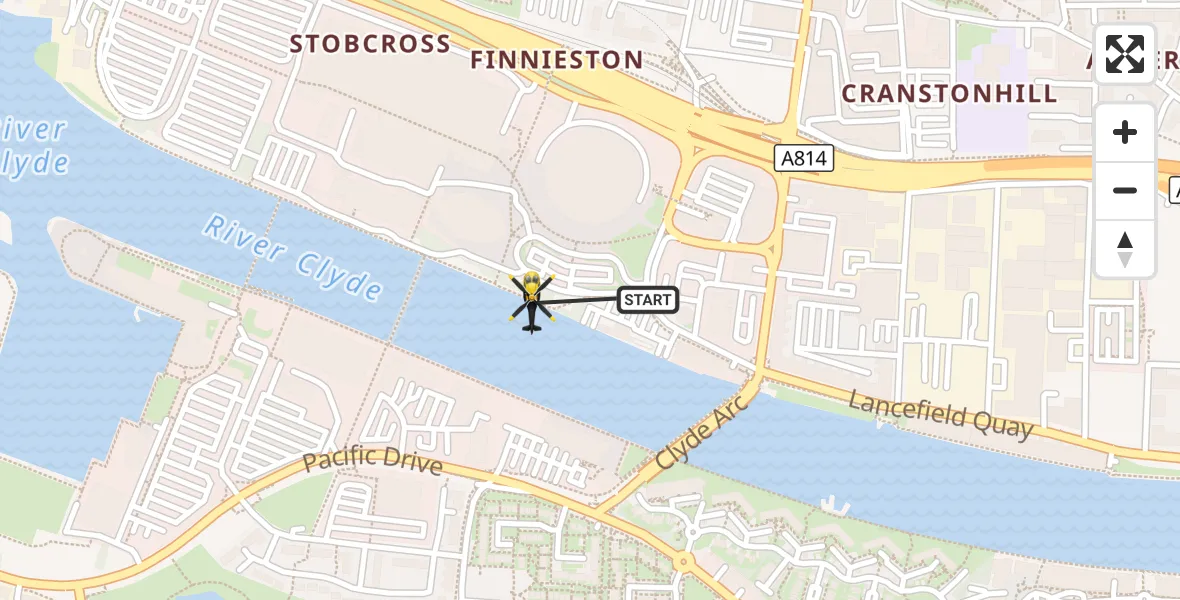 Flight route Police Helicopter Glasgow - Glasgow, 21 August 2026, 15:35