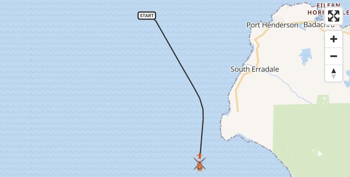 Flight route Coastguard Helicopter Inner Seas - Inner Seas, 21 August 2026, 20:18