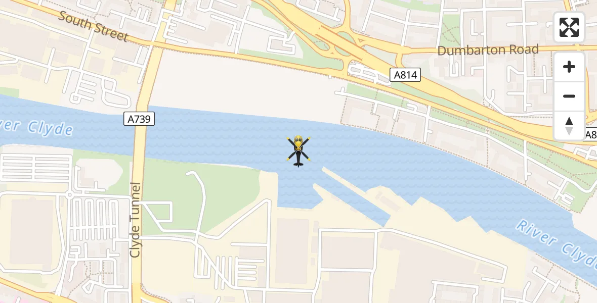 Flight route Police Helicopter Glasgow - Glasgow, 21 August 2026, 21:30