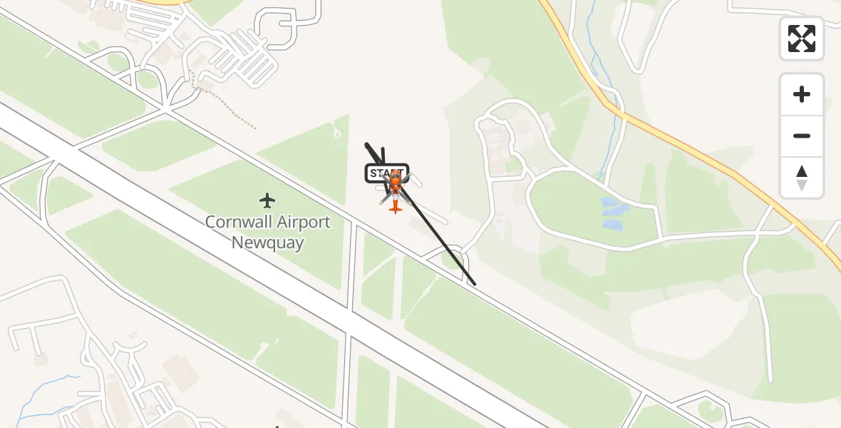 Flight route Coastguard Helicopter Cornwall Airport Newquay - Cornwall Airport Newquay, 22 August 2026, 07:50