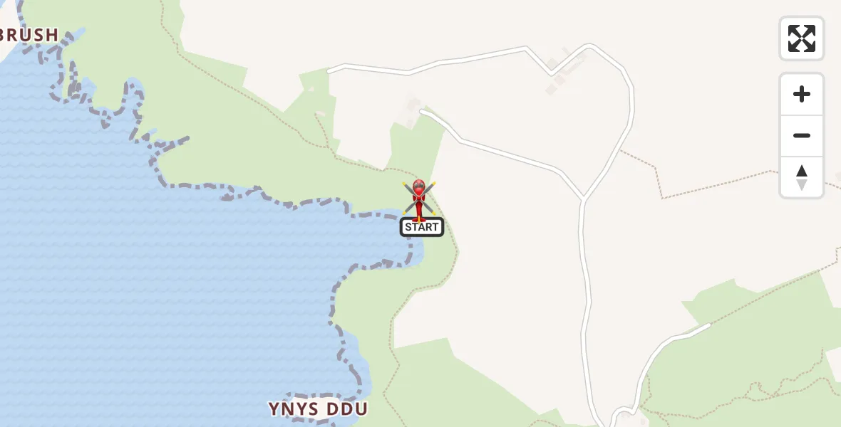 Flight route Air Ambulance Helicopter Pencaer - Pencaer, 22 August 2026, 12:48