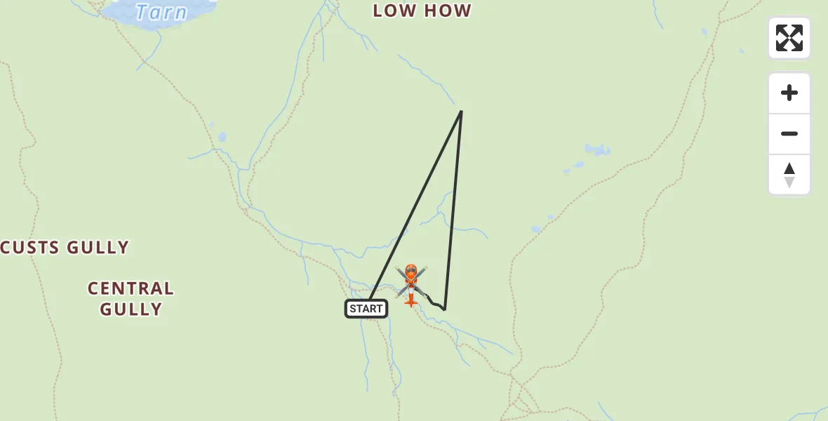 Flight route Coastguard Helicopter Borrowdale - Borrowdale, 22 August 2026, 13:54