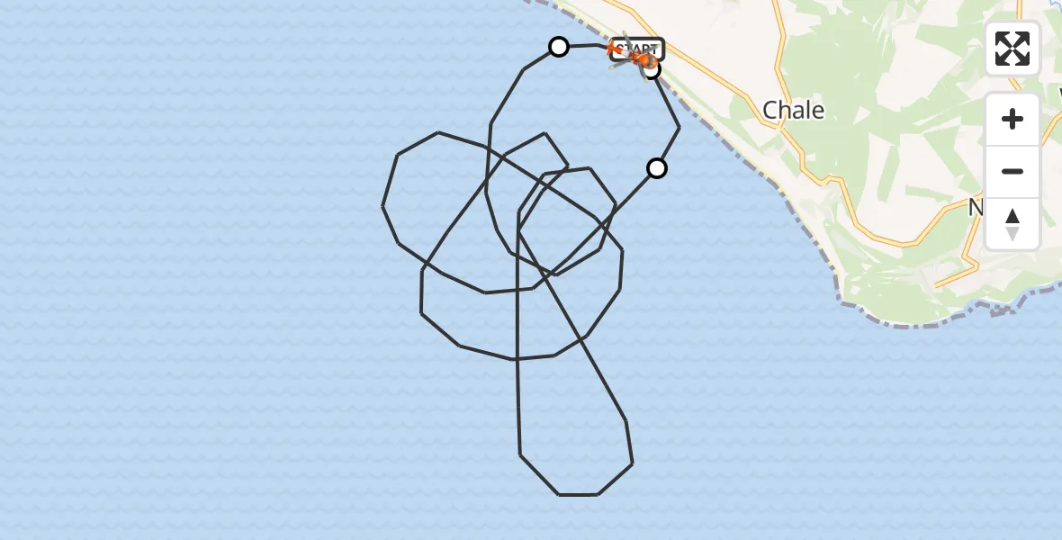Flight route Coastguard Helicopter Shorwell - Shorwell, 22 August 2026, 13:56