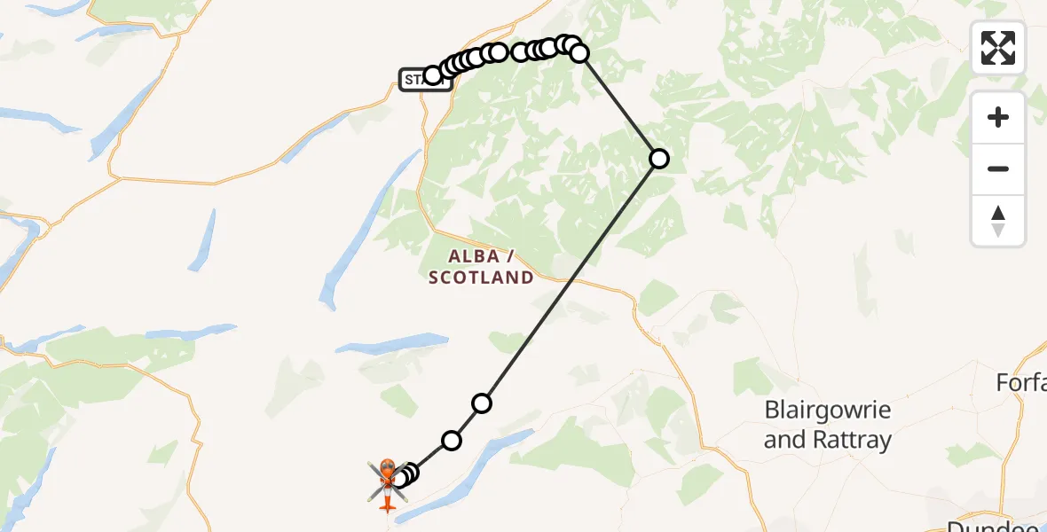Flight route Coastguard Helicopter Laggan - Cam Chreag, 22 August 2026, 14:00