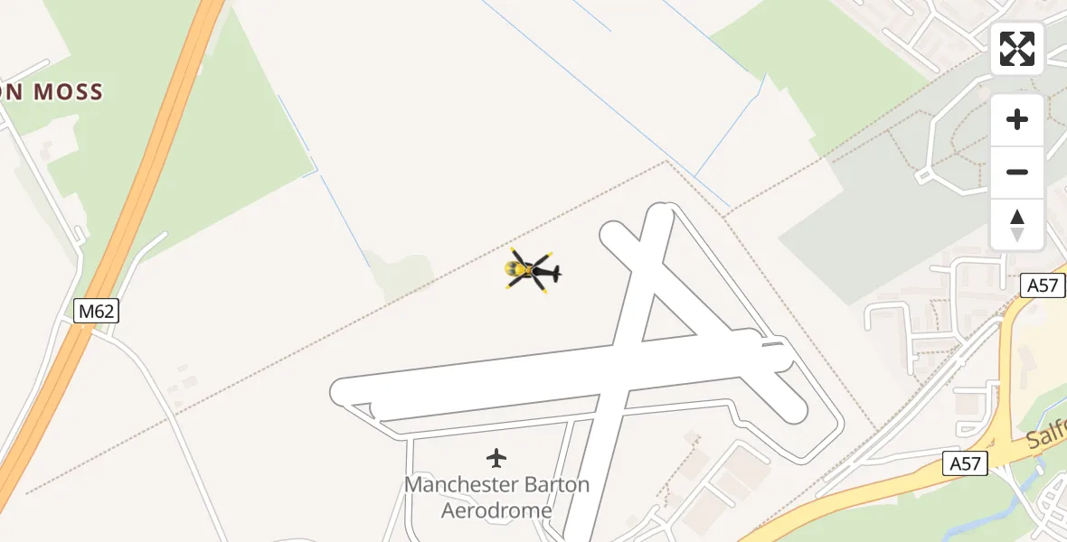 Flight route Police Helicopter Manchester Barton Aerodrome - Manchester Barton Aerodrome, 22 August 2026, 15:41