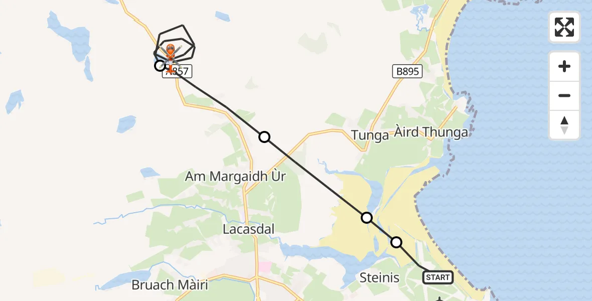 Flight route Coastguard Helicopter Stornoway Airport - Na h-Eileanan Siar, 22 August 2026, 15:50