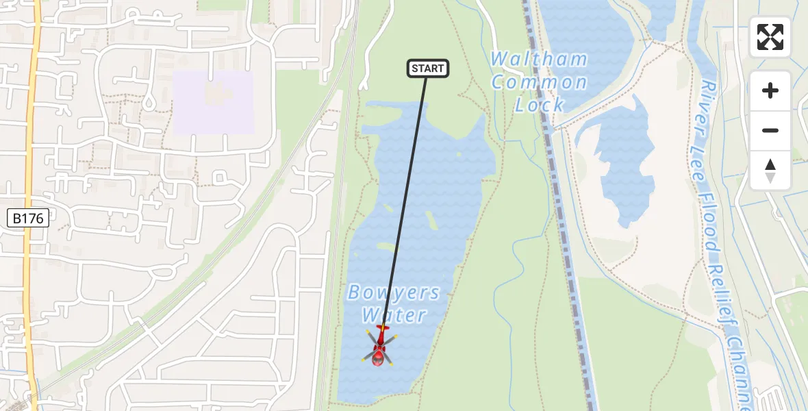 Flight route Air Ambulance Helicopter Cheshunt - Cheshunt, 22 August 2026, 17:13