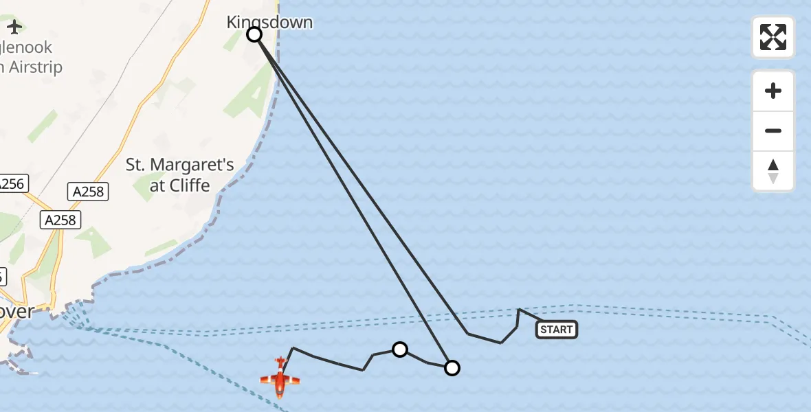 Flight route Coastguard Drone North Sea - English Channel, 23 August 2026, 10:01