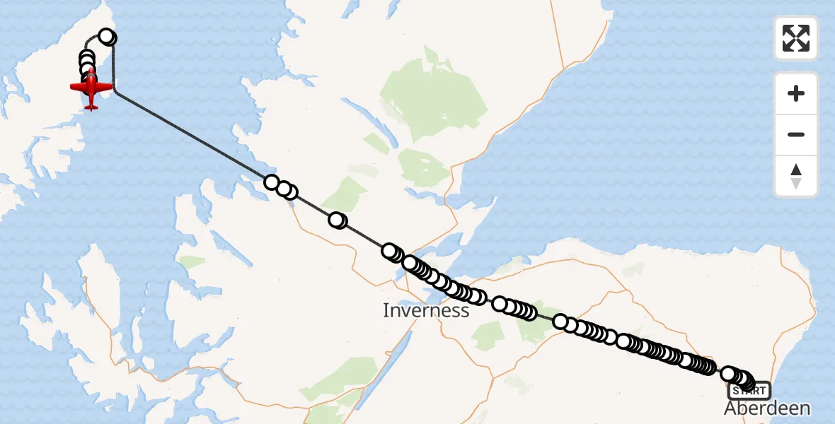 Flight route Air Ambulance Aircraft Aberdeen International Airport - Stornoway Airport, 23 August 2026, 11:17