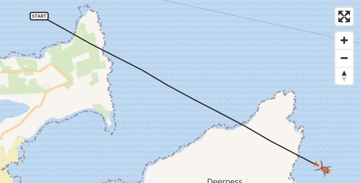 Flight route Coastguard Helicopter North Atlantic Ocean - North Atlantic Ocean, 23 August 2026, 11:34