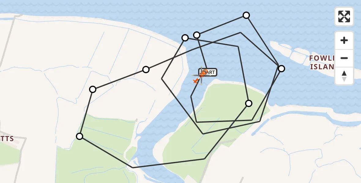 Flight route Coastguard Helicopter Conyer - Swale, 23 August 2026, 12:08