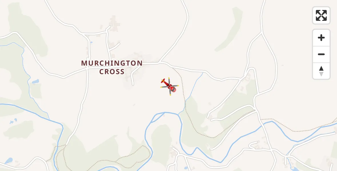 Flight route Air Ambulance Helicopter Throwleigh - Throwleigh, 23 August 2026, 15:03