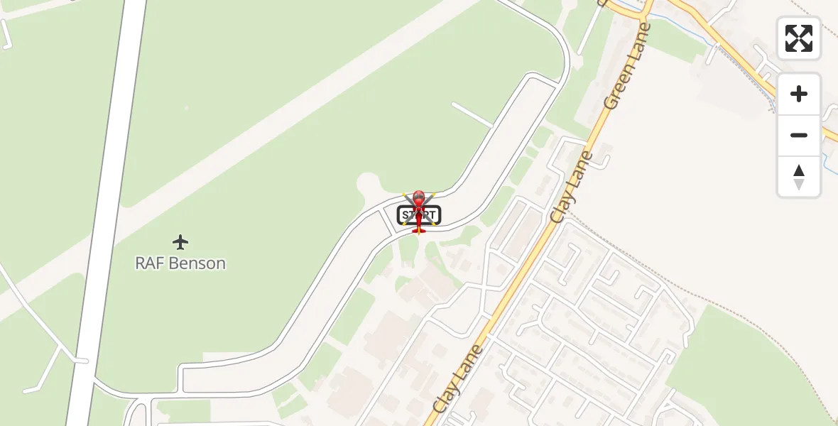 Flight route Air Ambulance Helicopter RAF Benson - RAF Benson, 24 August 2026, 06:39