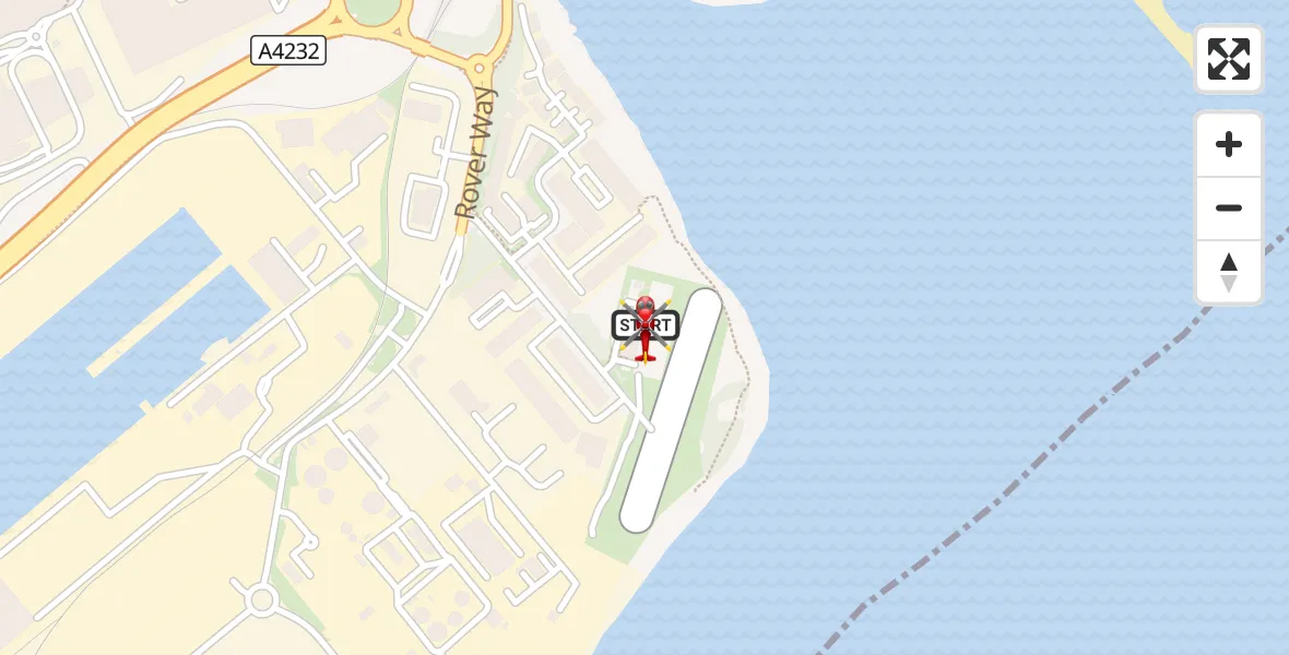 Flight route Air Ambulance Helicopter Cardiff Heliport - Cardiff Heliport, 24 August 2026, 07:33