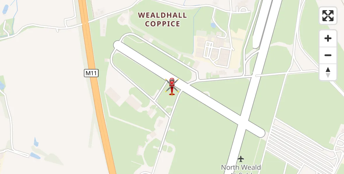 Flight route Air Ambulance Helicopter North Weald Airfield - North Weald Airfield, 24 August 2026, 08:42