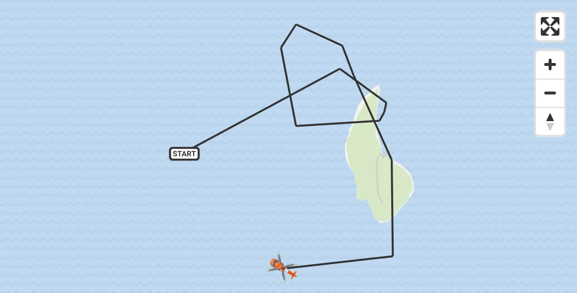 Flight route Coastguard Helicopter Inner Seas - Inner Seas, 24 August 2026, 09:34