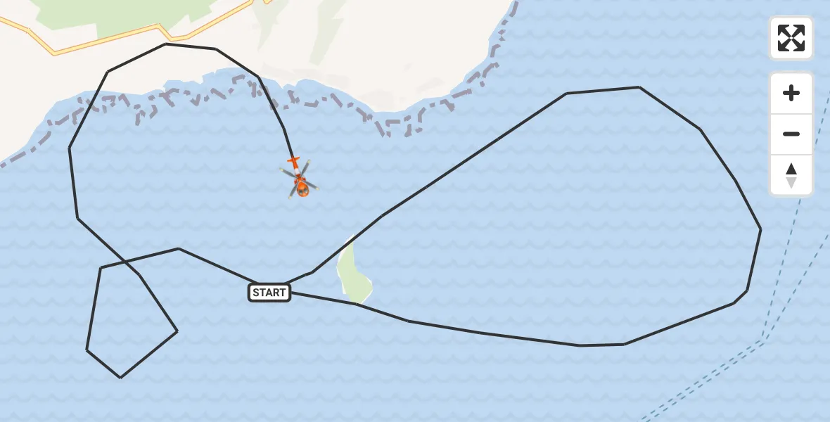 Flight route Coastguard Helicopter Inner Seas - Inner Seas, 24 August 2026, 09:41